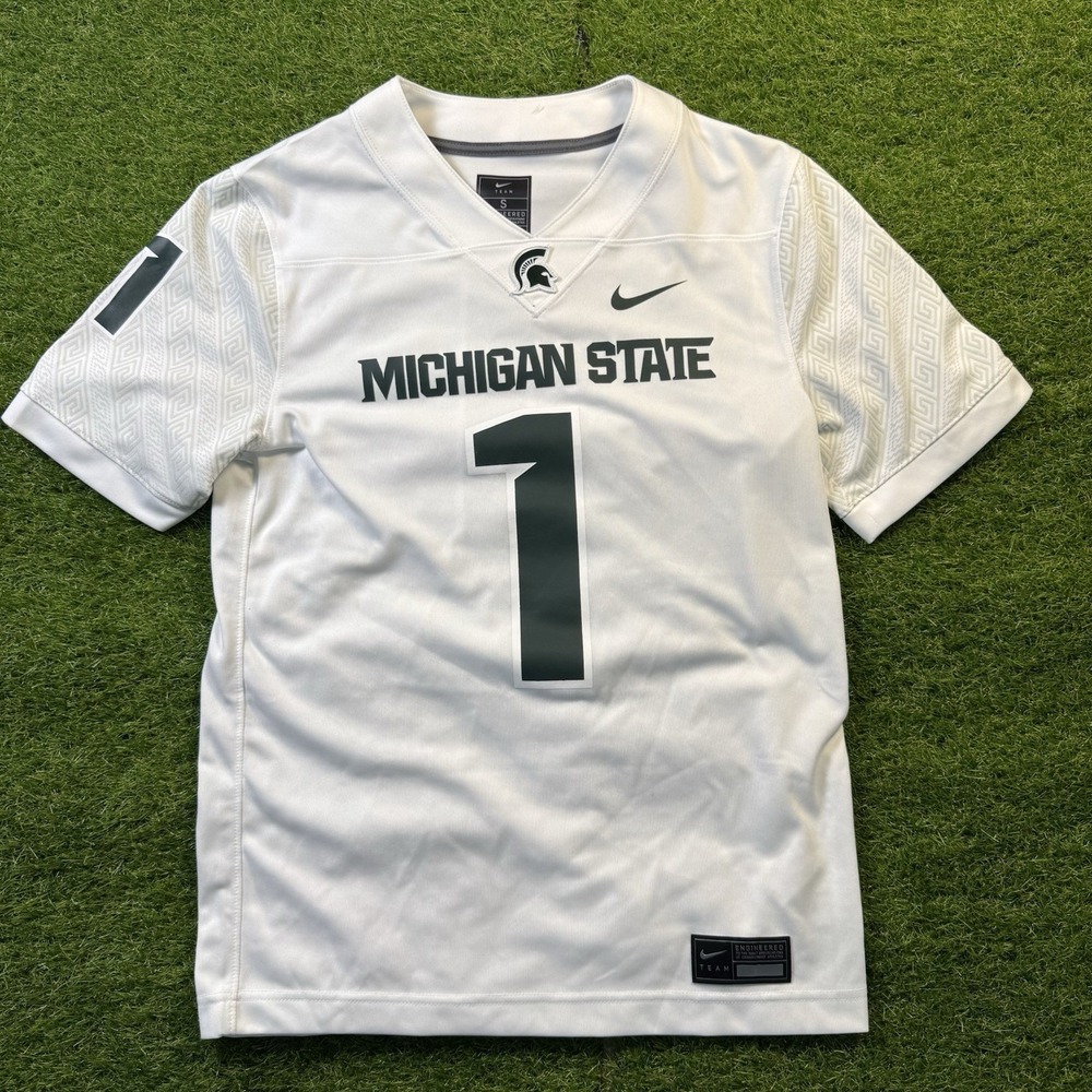 Michigan State Spartans Football Jersey Size Small White Away #1 Greek Key Road